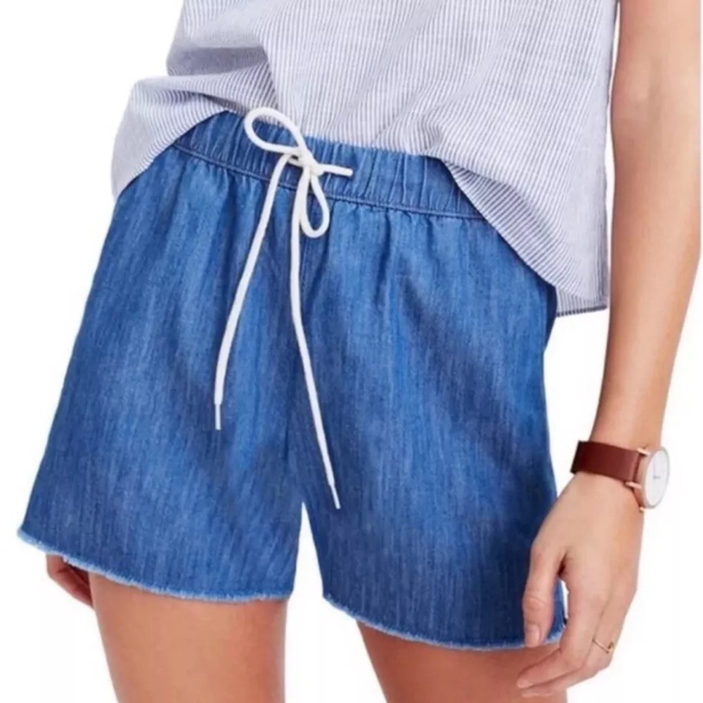 Madewell Women’s Blue Jean Shorts Relaxed Fit Elastic Waist